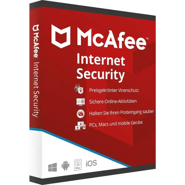 McAfee Internet Security 2026 (Laufzeit: 1 Jahr / Geräte: 3 Geräte)
